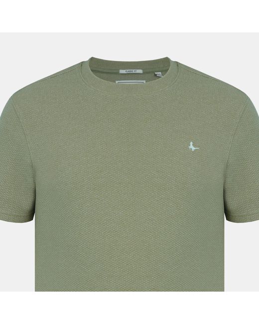 Jack Wills Green Jw Bubble Texture Cotton Short Sleeve Crew Neck Oversized T-Shirt for men