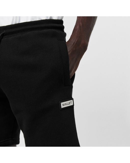 Mallet Black Jersey Fleece Jogger Shorts for men