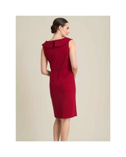 Gina Bacconi Red Solange Ruched Wrap Dress