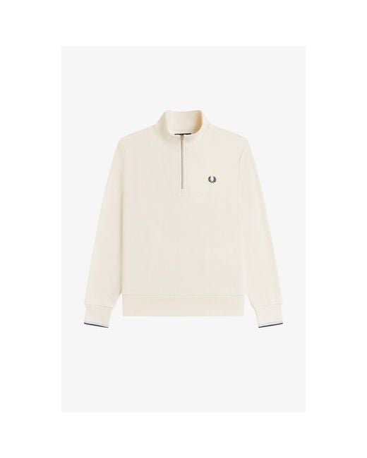Fred Perry White Fredperry Half Zip Top for men