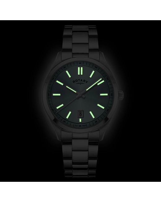 Rotary Metallic Heritage Dial Ss Bracelet Watch for men