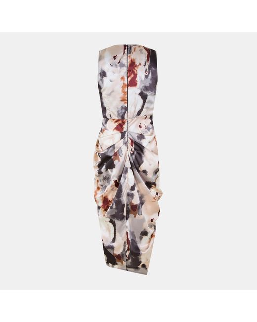 AX Paris Multicolor Marble Print Wrap Top Gathered Skirt Midi Dress