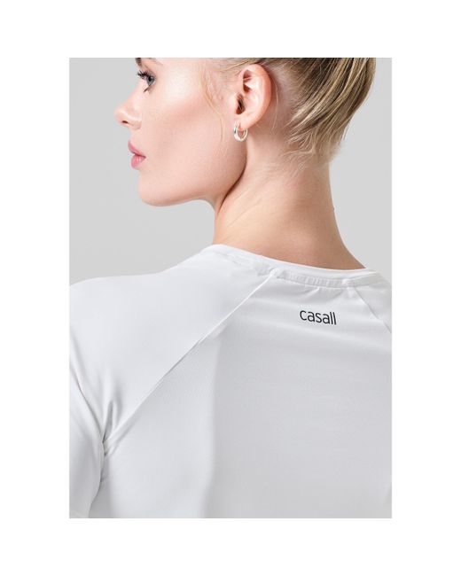 Casall White Short-Sleeve Performance Gym Top