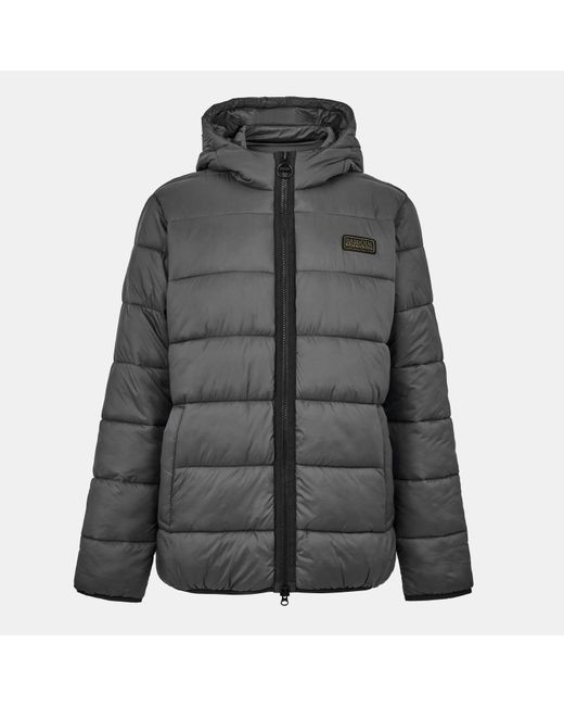 Barbour Blue Bobber Quilted Fixed Hood Short Puffer Jacket for men