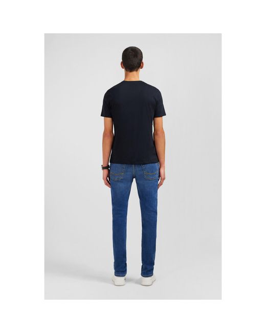 Eden Park Black V Neck Light Pima Cotton T-Shirt for men