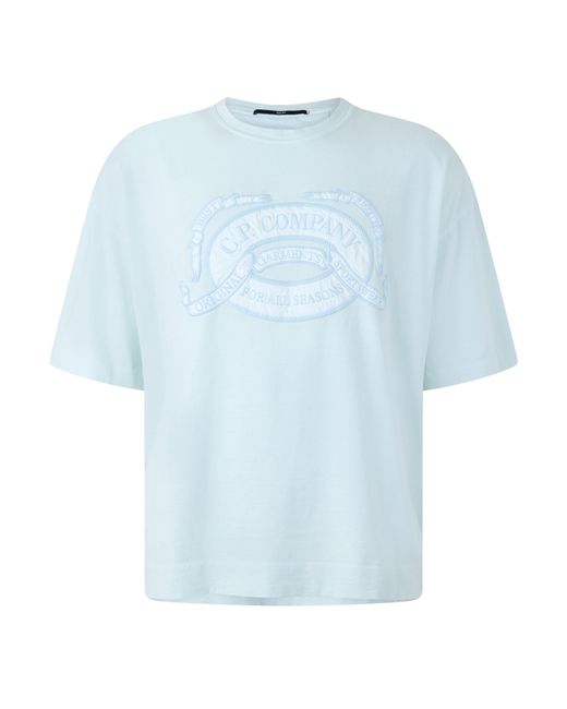 C P Company Blue Cp Logo T-Shirt Sn64 for men
