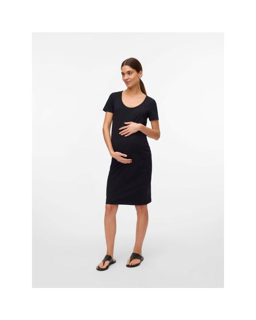 Mama.licious Black Maternity Short Sleeve Jersey Dress