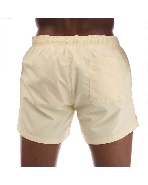 HUGO Natural Abas Logo Print Swim Shorts for men
