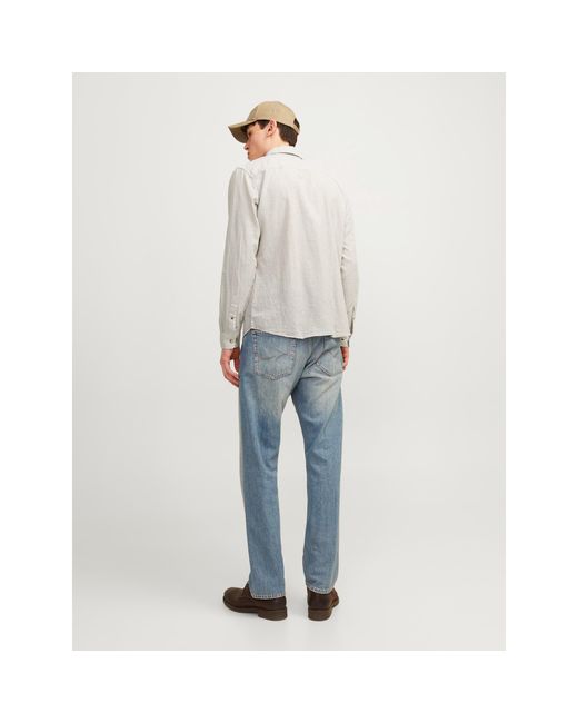 Jack & Jones Gray Ls Linen Shirt Sn99