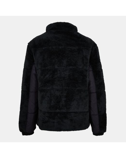 NY Concept Black Trent Faux Fur Puffer Jacket for men