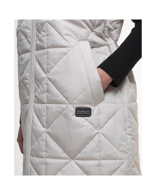Barbour White Reno Quilted Faux-Velvet Collar Gilet