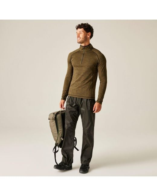 Regatta Black Pack It Waterproof Overtrousers for men