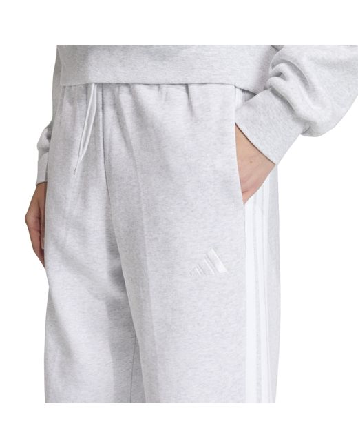 Adidas White Essentials Wide Leg Fleece Pant