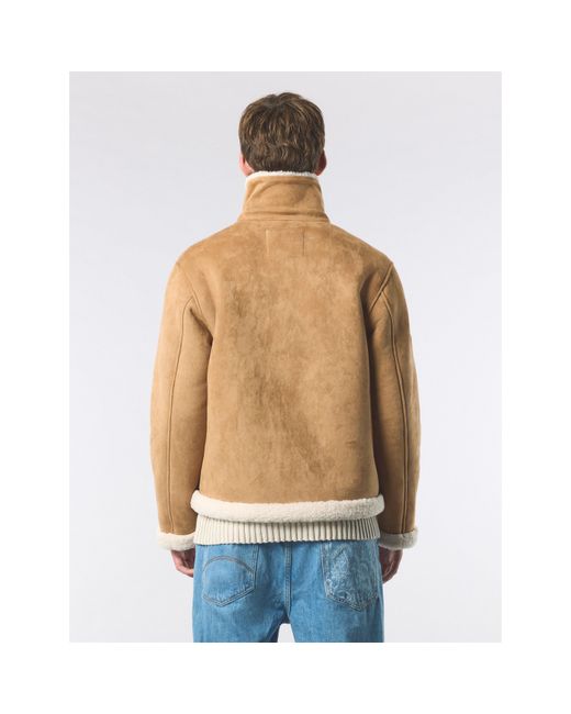 Pretty Green Yellow Ashcroft Flight Insulating Aviation-Inspired Shearling Jacket for men