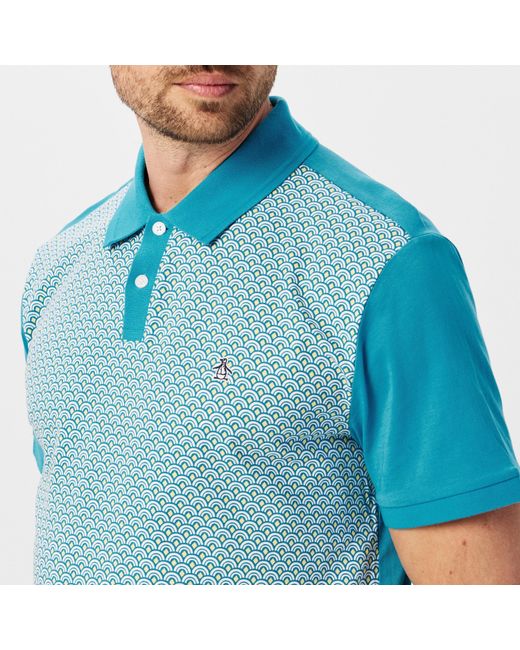 Original Penguin Blue Short Sleeve Breathable Polo Shirt for men