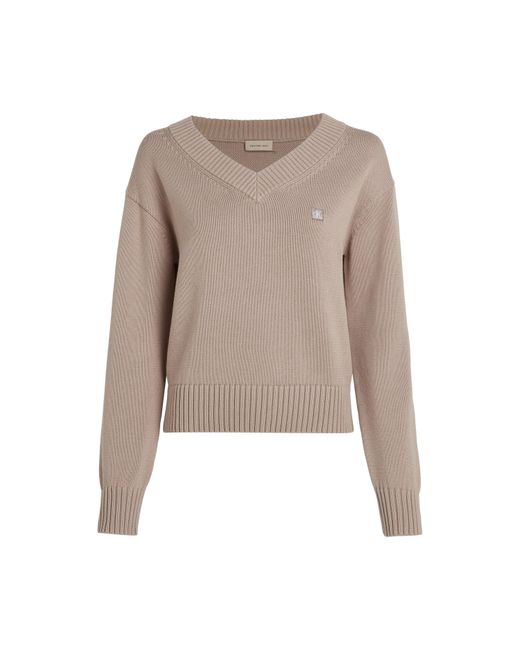 Calvin Klein Gray V Neck Pullover Sweater