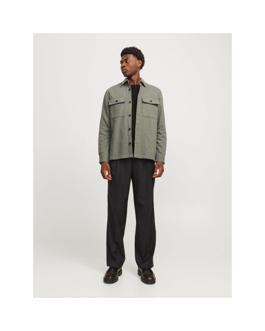 Jack & Jones Green Jj Structured Overshirt for men