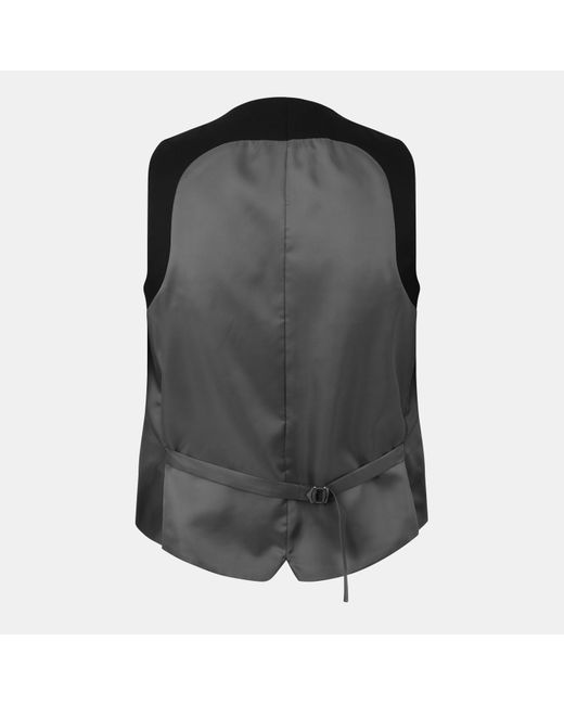 Twisted Tailor Black Ellroy Slim Waistcoat for men