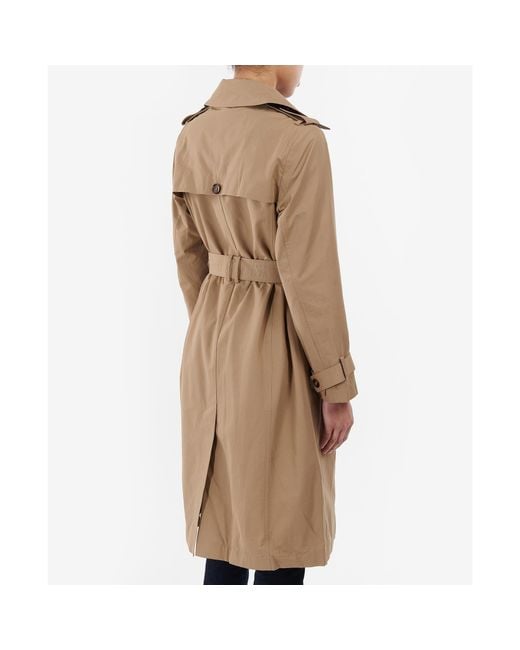 Barbour Natural Beal Water Resistant Cotton Slim Fit Trench Coat