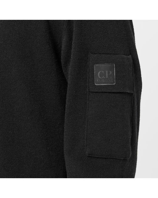 CP COMPANY METROPOLIS Black Crew-Neck Knitted Top for men