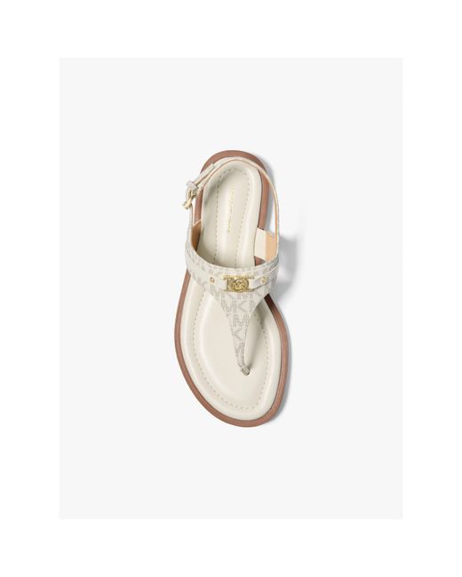 MICHAEL Michael Kors White Mandy Flat Sandals