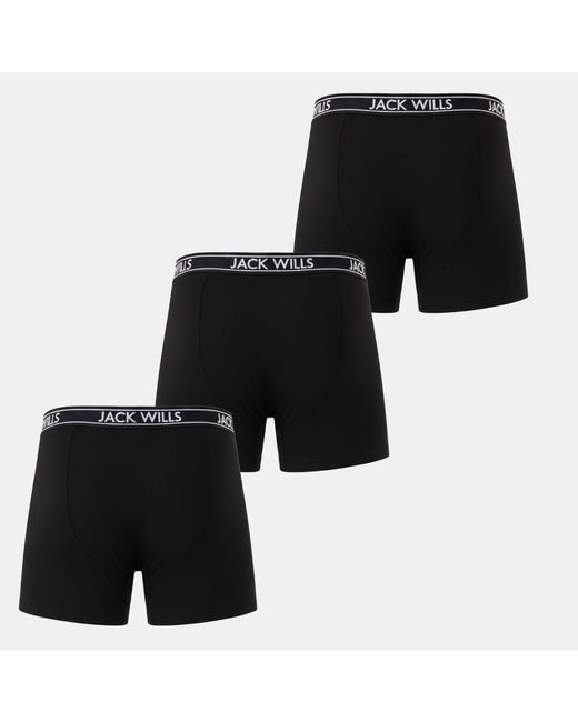 Jack Wills Black Jw Daundley Boxers 3 Pack for men