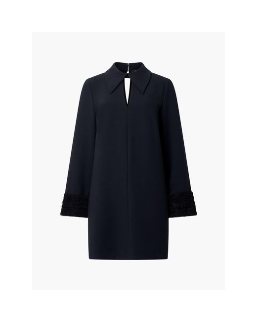French Connection Blue Whisper Folded Cuff Mini Shift Dress