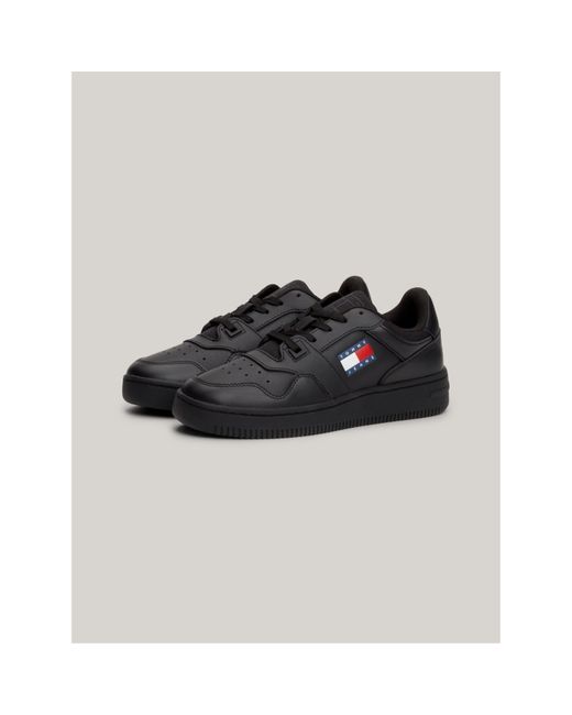 Tommy Hilfiger Black Essential Retro Basketball Trainers