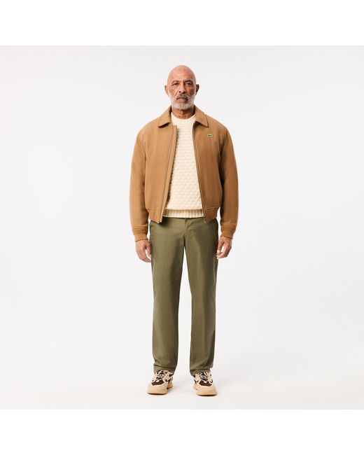 Lacoste Green Straight Fit Cotton Twill Pants for men