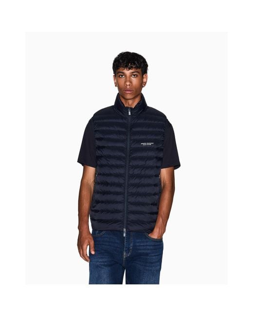 ARMANI EXCHANGE Blue Down Waistcoat for men
