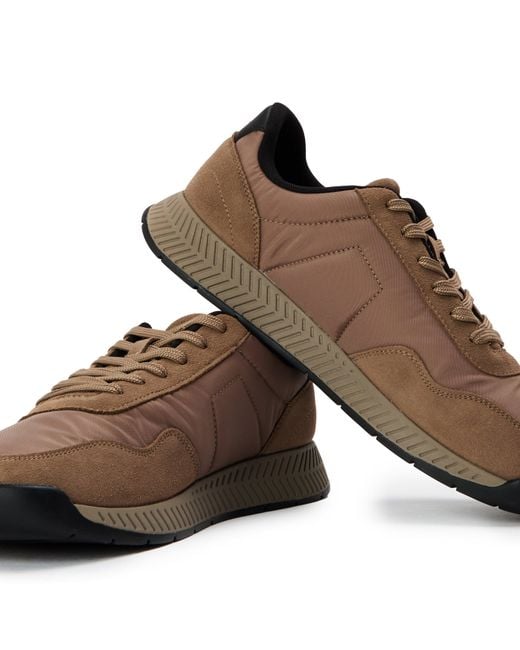 Boss Brown Titanium Runners Low-Top Trainers for men