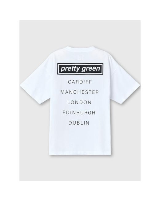 Pretty Green White Pg Live Forever Regular Fit T-Shirt for men