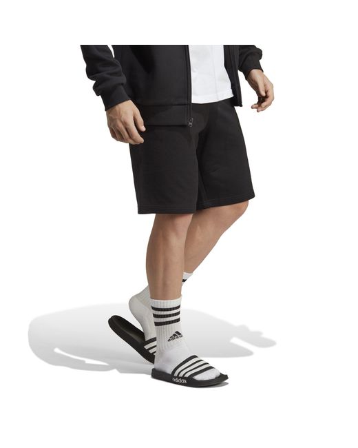 Adidas Black Big Logo French Terry Shorts for men
