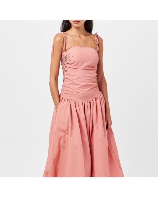 Amy Lynn Pink Alexa Puffball Fitted Bodice Peplum Dress