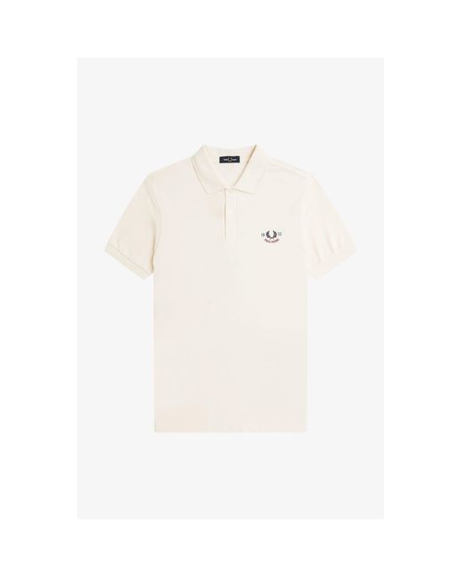 Fred Perry Natural Club Back Print Short Sleeve Polo Shirt for men