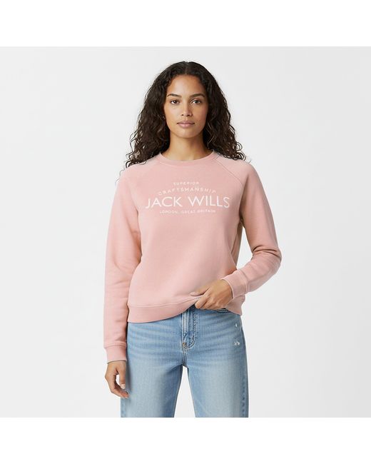 Jack Wills Pink Hunston Graphic Crew Neck Sweatshirt