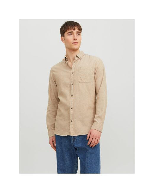Jack & Jones Natural And Classic Regular Fit Long Sleeve Cuff Shirt for men