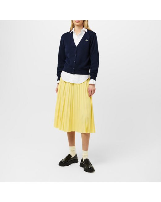 Lacoste Yellow Long Pleated Skirt