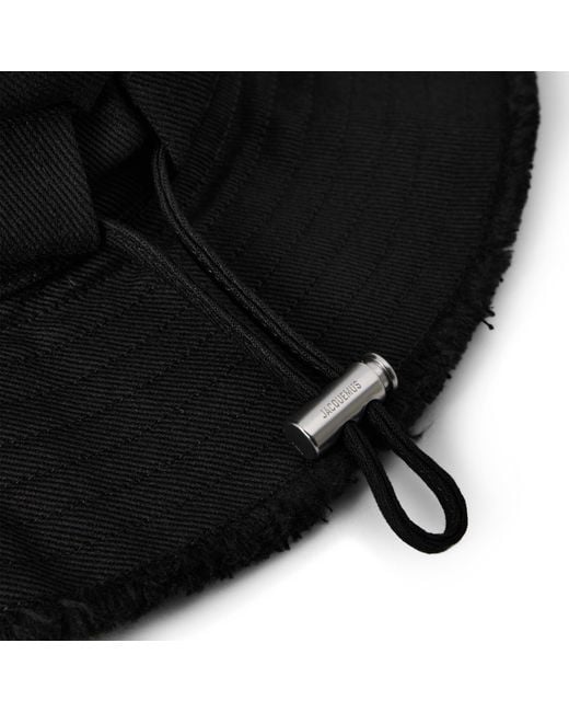 Jacquemus Black Jacquard Le Bob Strap Bucket Hat for men