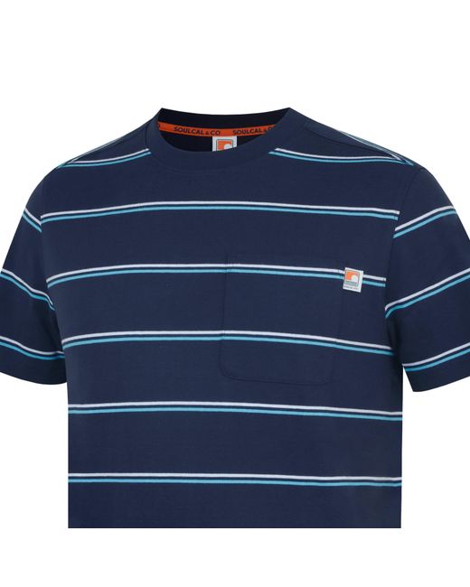 SoulCal & Co California Blue Soul Stripe Regular Fit T-Shirt for men