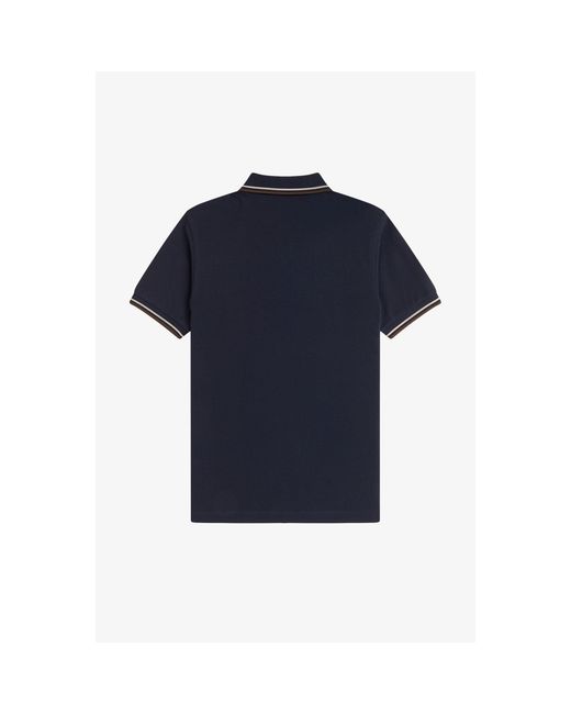 Fred Perry Blue Short Sleeve Twin Tipped Polo Shirt for men