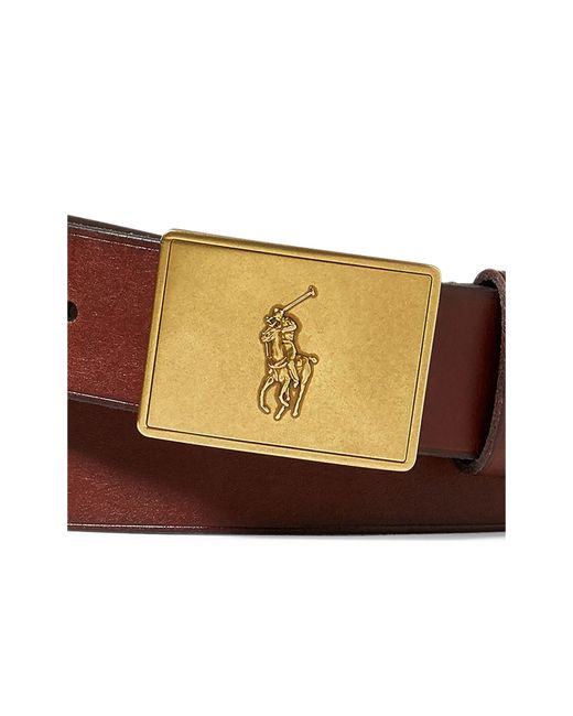 Polo Ralph Lauren Black Plaque Leather Belt for men