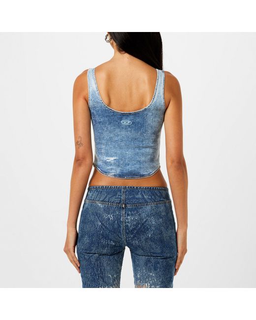 DIESEL Blue De-shi-s Crop Top
