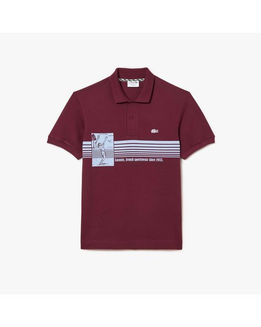 Lacoste Red French Made Classic-fit Polo Shirt for men