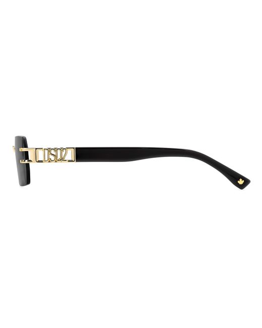 DSquared² Black Rimless Sun Rectangle Sunglasses for men
