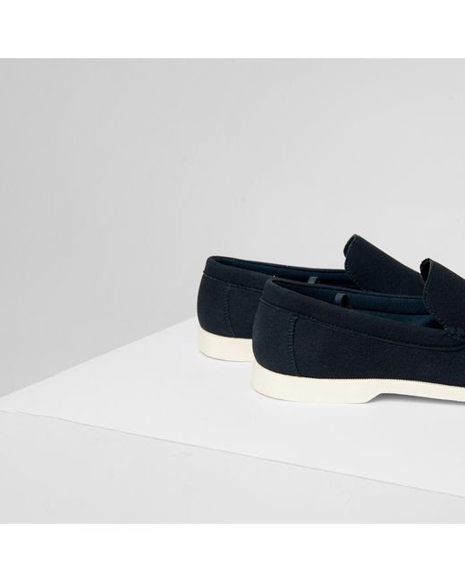 Threadbare Blue Faux Suede Slip On Loafers for men