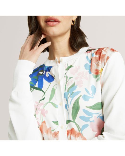 Ted Baker Blue Printed Button Through Cardigan