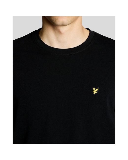 Lyle & Scott Black Cotton Crew Neck T-Shirt for men
