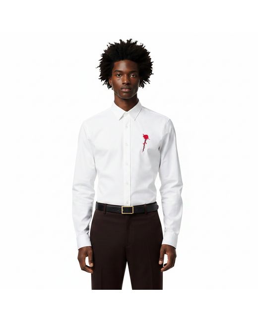 HUGO White Long Sleeve Plain Shirt for men