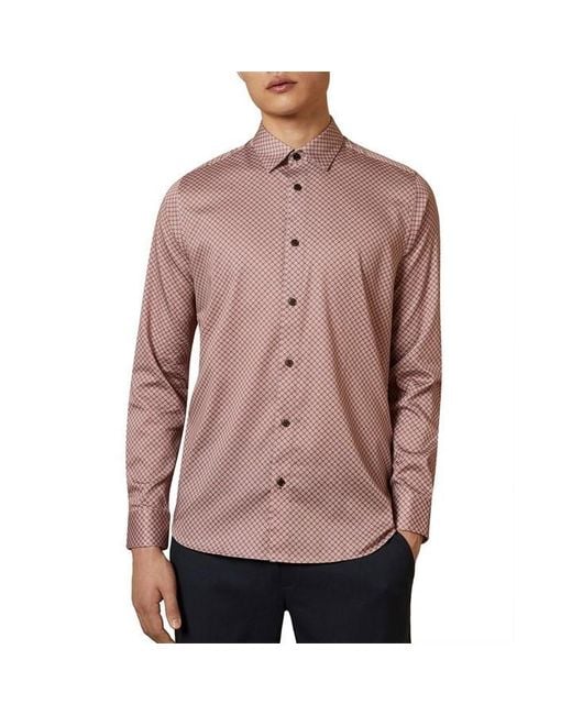 Ted Baker Pink Ted Flynow Ls Shirt Sn99 for men